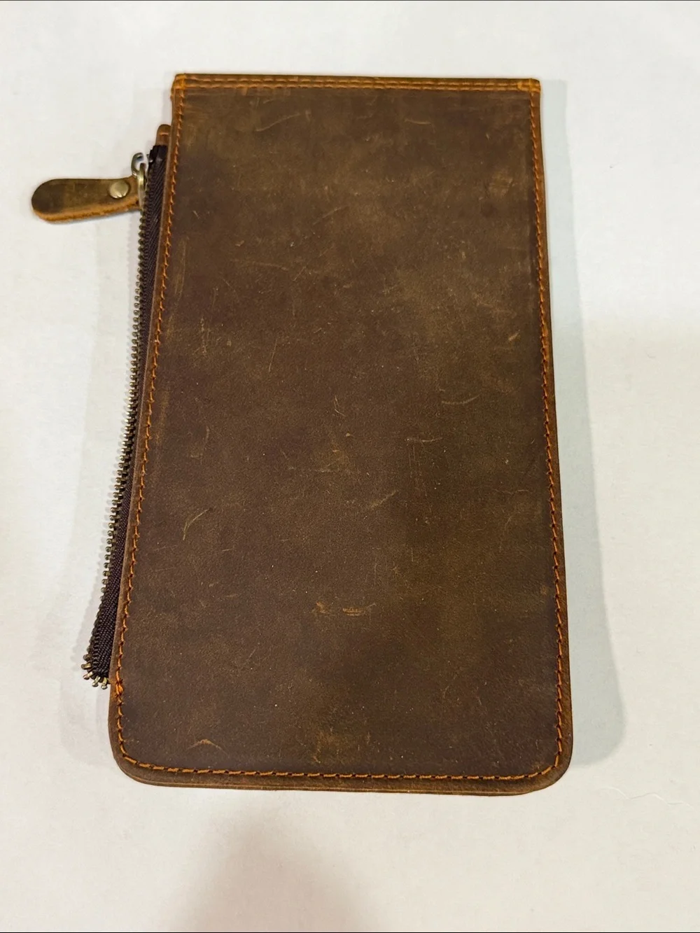 Jack&Chris Brown Leather Multi Credit Card Organizer Wallet with Zipper Pocket